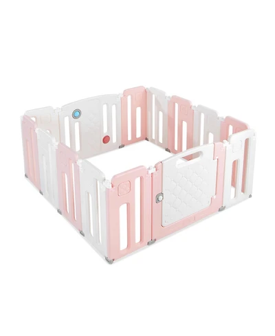 14 Panels Kids Safety Activity Play Center with Drawing Board