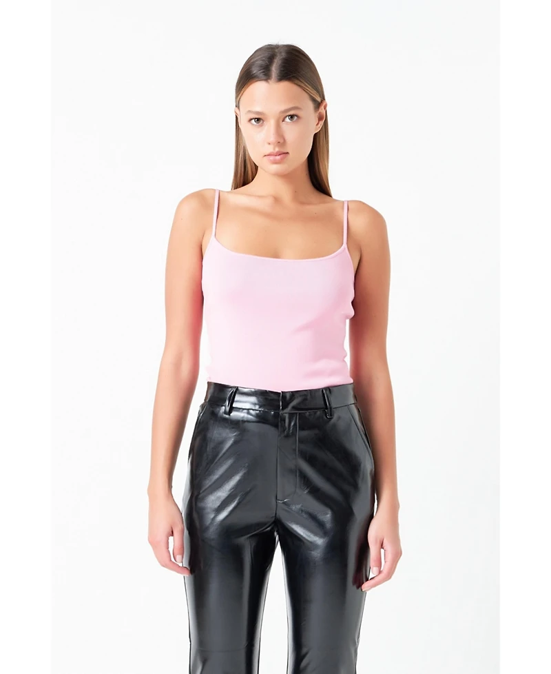 Women's Round Hem Knit Tank Top