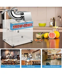 Electric Snow Cone Machine Ice Shaver Maker Shaving Crusher Dual Blades