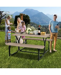 Picnic Table Bench Set Outdoor Backyard Garden Party Dining All Weather