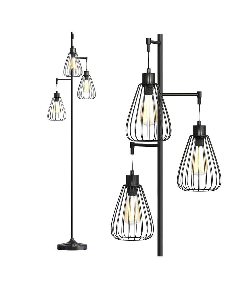 67 inch Industrial 3 - Light Floor Lamp Tree
