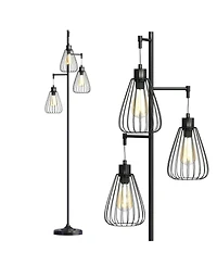 67 inch Industrial 3 - Light Floor Lamp Tree