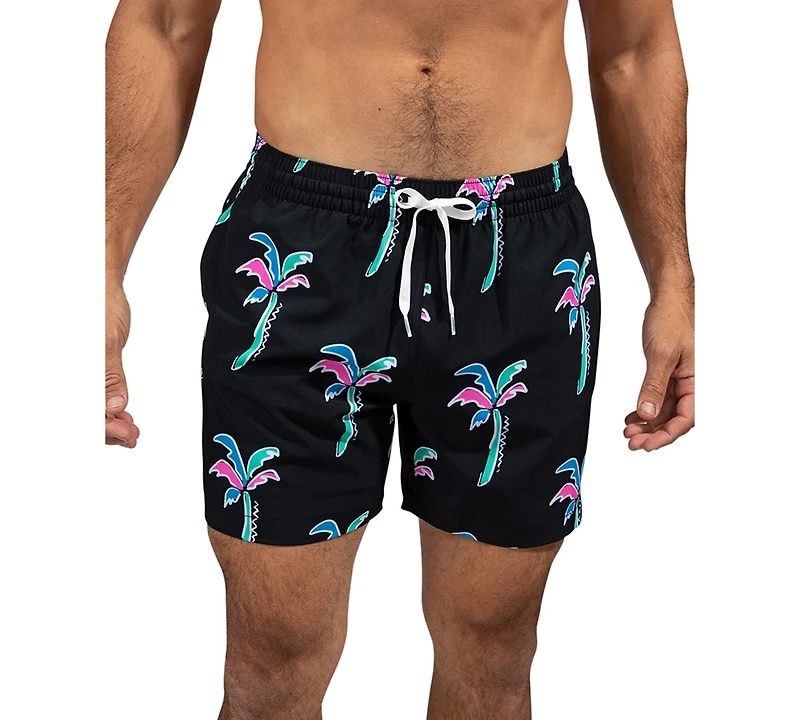 Chubbies Men's The Havana Nights Quick-Dry 5-1/2" Swim Trunks with Boxer Brief Liner - Black