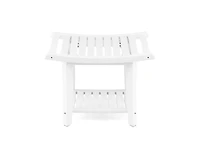 Waterproof Bath Stool with Curved Seat and Storage Shelf