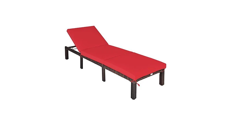 Outdoor Rattan Adjustable Cushioned Chaise