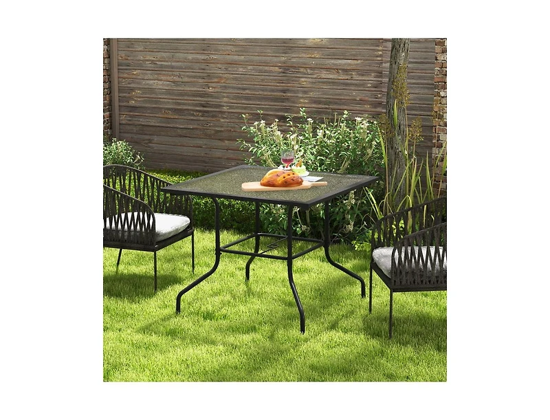 35 x 35 Inch Patio Dining Table with 1.5" Umbrella Hole (Umbrella Not Included)