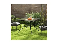 35 x 35 Inch Patio Dining Table with 1.5" Umbrella Hole (Umbrella Not Included)
