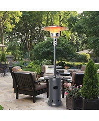 Outdoor Heater Propane Standing Lp Gas Steel with Table & Wheels