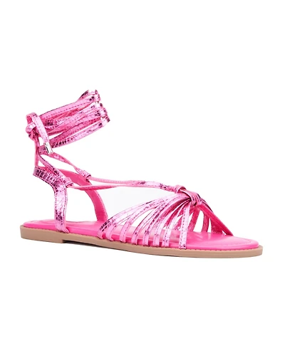 Fashion To Figure Women's Daria Strappy Flat Sandal - Wide Width