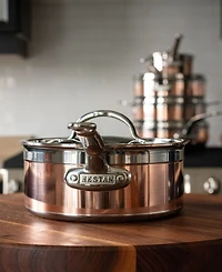 Hestan CopperBond Copper Induction 4-Quart Covered Saucepan with Helper Handle