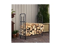 4 Feet Outdoor Heavy Duty Steel Firewood Wood Storage Rack