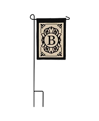 Evergreen Flag Cambridge Chic Letter B Monogram Applique Garden Flag - 12.5" Wide x 18" High