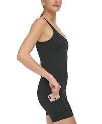 Dkny Sport Women's Seamed Bike Shorts Sleeveless Unitard