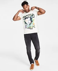 Guess Mens Collage T Shirt Slim Fit Tapered Jeans
