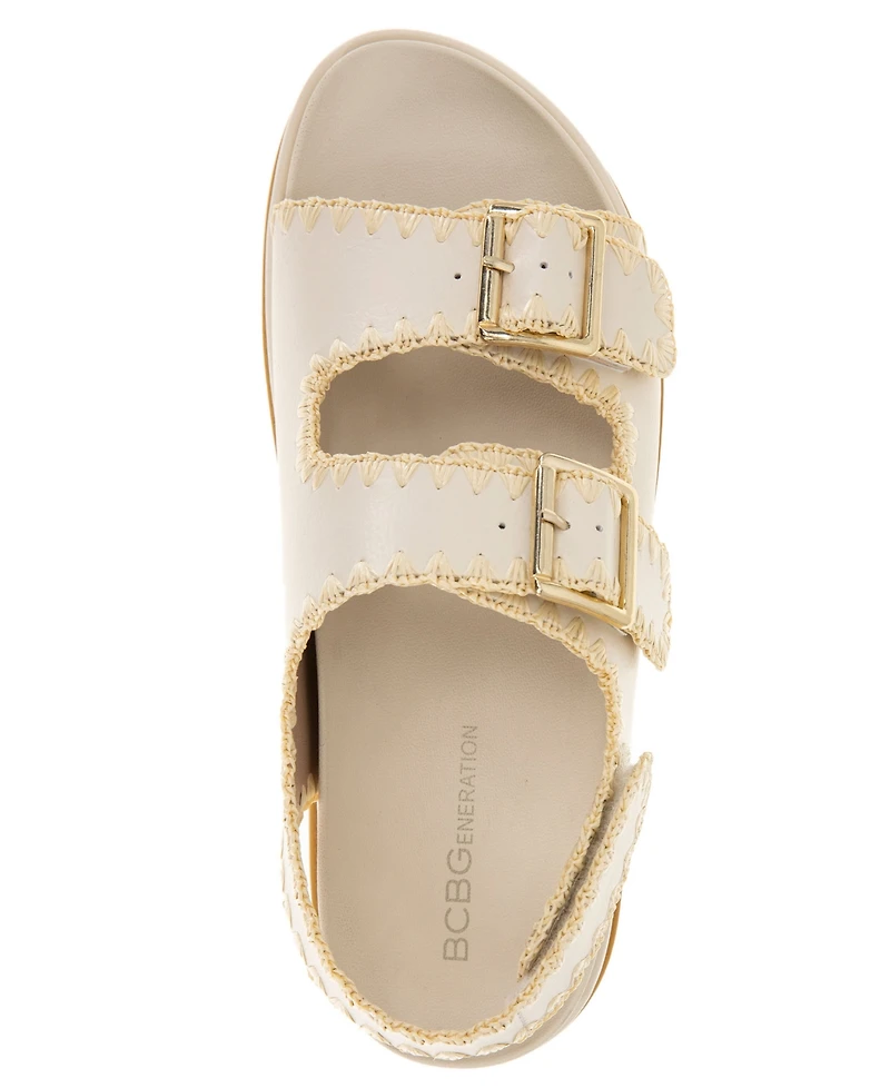 BCBGeneration Women's Beena Footbed Hook and Loop Flatform Sandals
