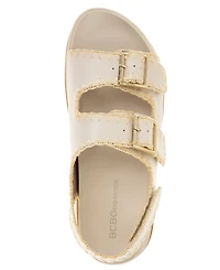 BCBGeneration Women's Beena Footbed Hook and Loop Flatform Sandals