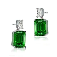 Classic White Gold Plated Rich looking Deep color Drop Earrings
