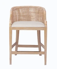 Martha Stewart Playa 23" Handcrafted Rattan Solid Wood Counter Stool