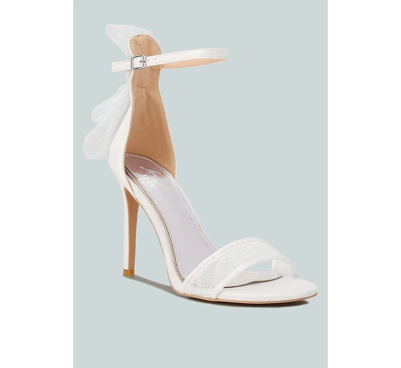 Delancy Bow Detail Lace Stiletto Sandals Women