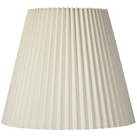 Springcrest 10" Top x 17" Bottom x 14 1/2" High x 14 3/4" Slant Lamp Shade Replacement Large Ivory Bell Pleated Spider Harp Finial
