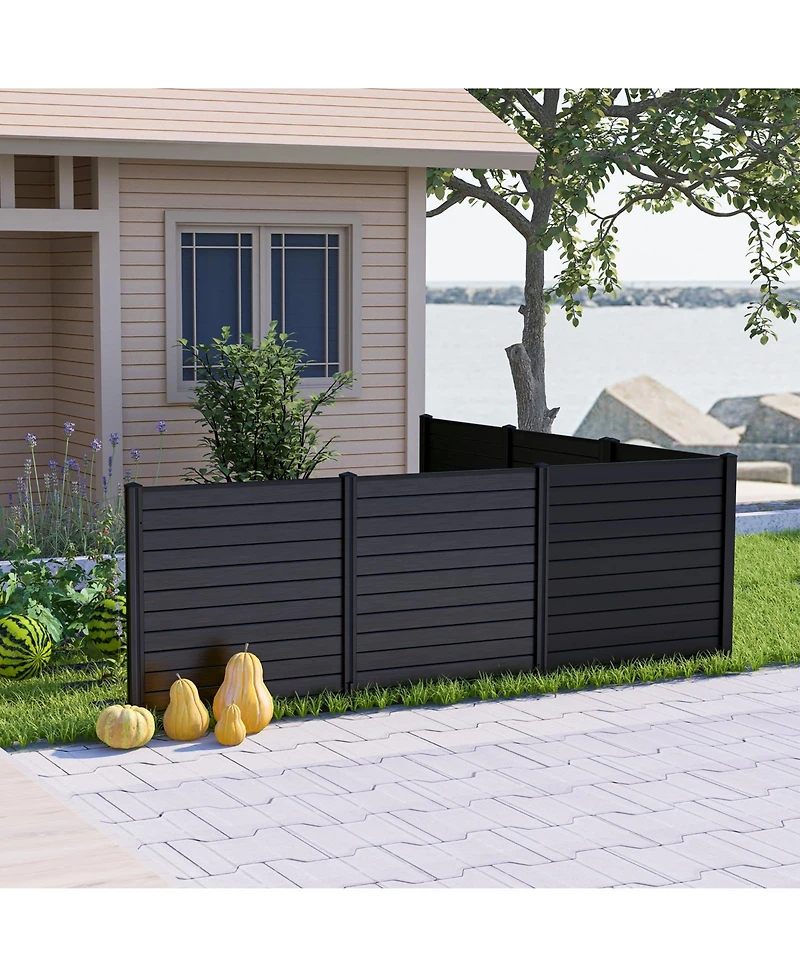 Slickblue 2-Pack Outdoor Picket Fence with 3 Cuspidal Foot Stakes
