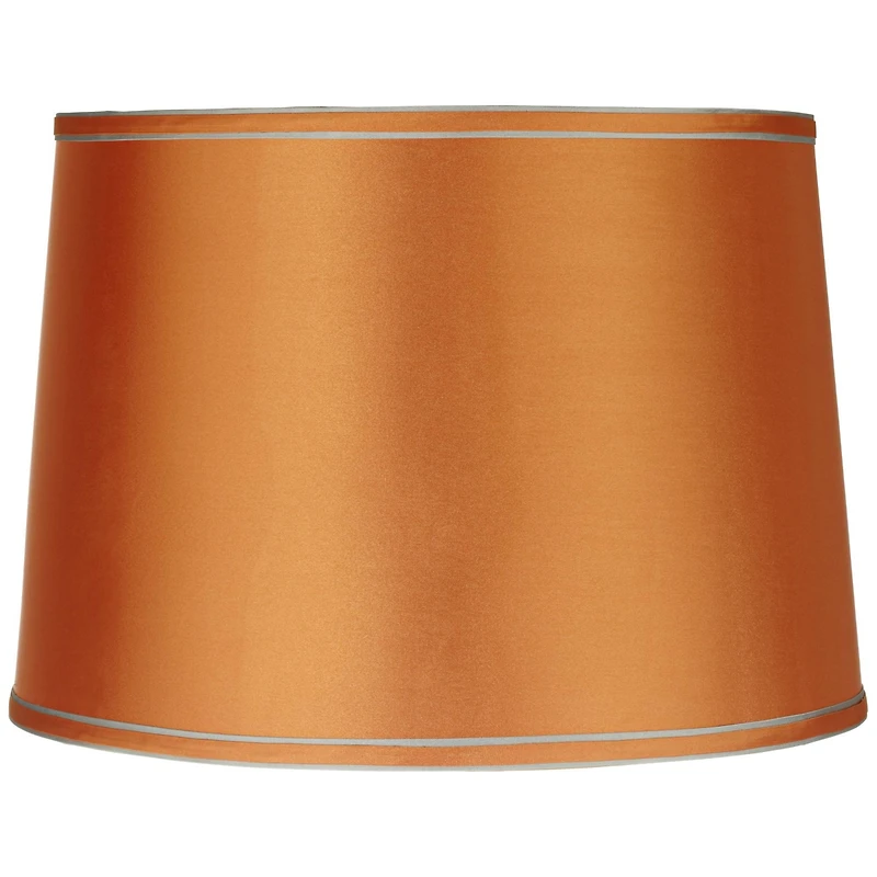 Springcrest Sydnee Satin Medium Drum Lamp Shade 14" Top x 16" Bottom x 11" Slant x 11" High (Spider) Replacement with Harp