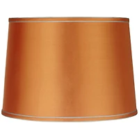 Springcrest Sydnee Satin Medium Drum Lamp Shade 14" Top x 16" Bottom x 11" Slant x 11" High (Spider) Replacement with Harp