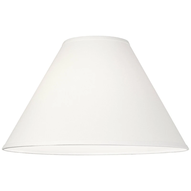 Springcrest Collection 6" Top x 17" Bottom x 10" High x 11.5" Slant Lamp Shade Replacement White Chimney Linen Spider Harp Finial