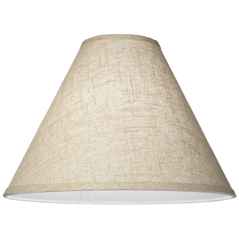 Springcrest Fine Burlap Large Empire Lamp Shade 5" Top x 15" Bottom x 11.5" High x 10.5" Slant (Spider) Replacement with Harp and
