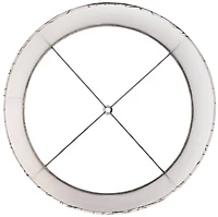 Springcrest Set of 2 Drum Lamp Shades Off-White Silver Circles Medium 15" Top x 16" Bottom x 11" High Spider with Harp and Finial