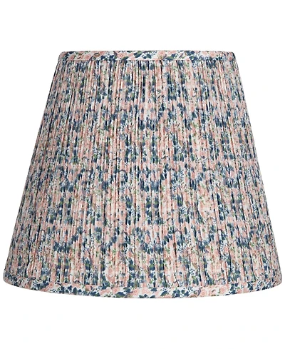 Springcrest Collection Hardback Shirred Empire Lamp Shade Pink Blue Floral Medium 8" Top x 13" Bottom x 11" Slant Spider with Harp and