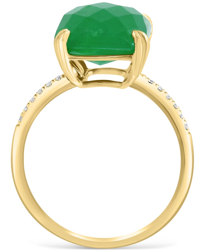 Effy Dyed Jade & Diamond (1/20 ct. t.w.) Statement Ring in 14k Gold