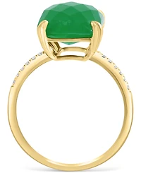 Effy Dyed Jade & Diamond (1/20 ct. t.w.) Statement Ring in 14k Gold