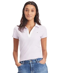 Tommy Jeans Women's Contrast-Collar Short-Sleeve Top