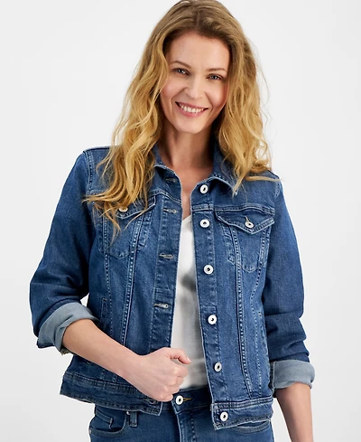 Style & Co Petite Classic Denim Trucker Jacket