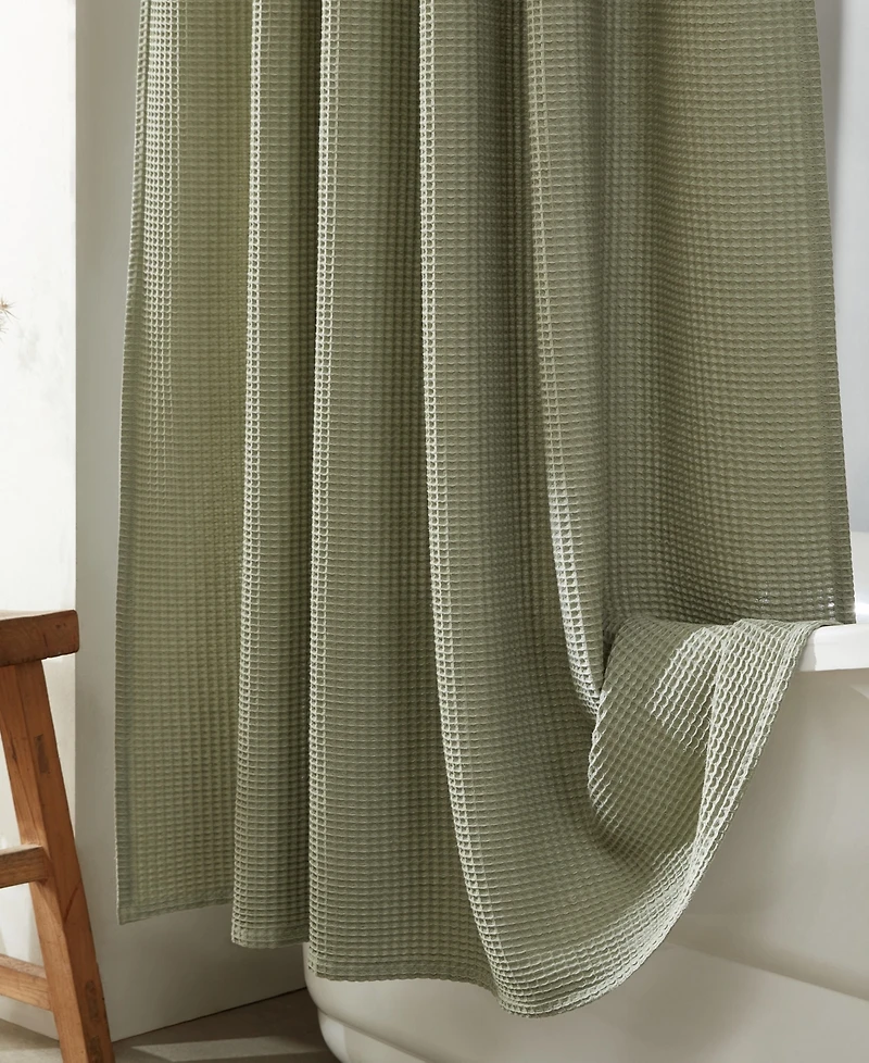 Calvin Klein Waffle Solid Textured Shower Curtain, 70" x 72"
