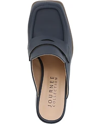 Journee Collection Women's Bayley Square Toe Block Heel Loafer Mules