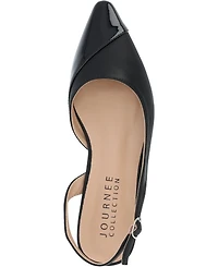 Journee Collection Women's Daphnne Slingback Pointed Cap Toe Flats
