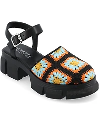 Journee Collection Women's Droit Platform Round Toe Sandals