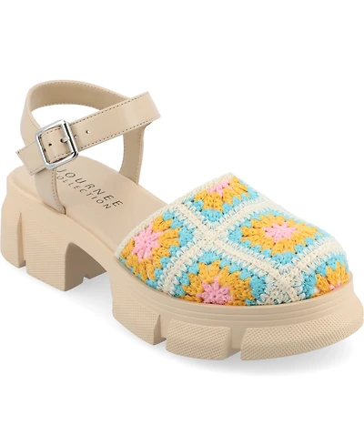 Journee Collection Women's Droit Platform Round Toe Sandals