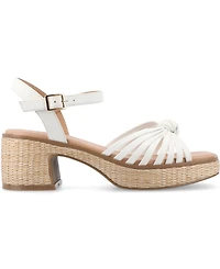 Journee Collection Women's Hally Platform Block Heel Sandals