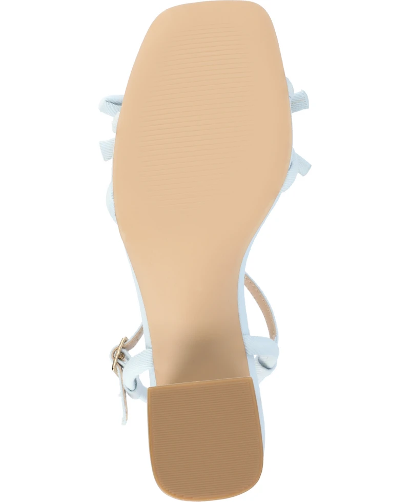 Journee Collection Women's Meryl Bow Block Heel Dress Sandals