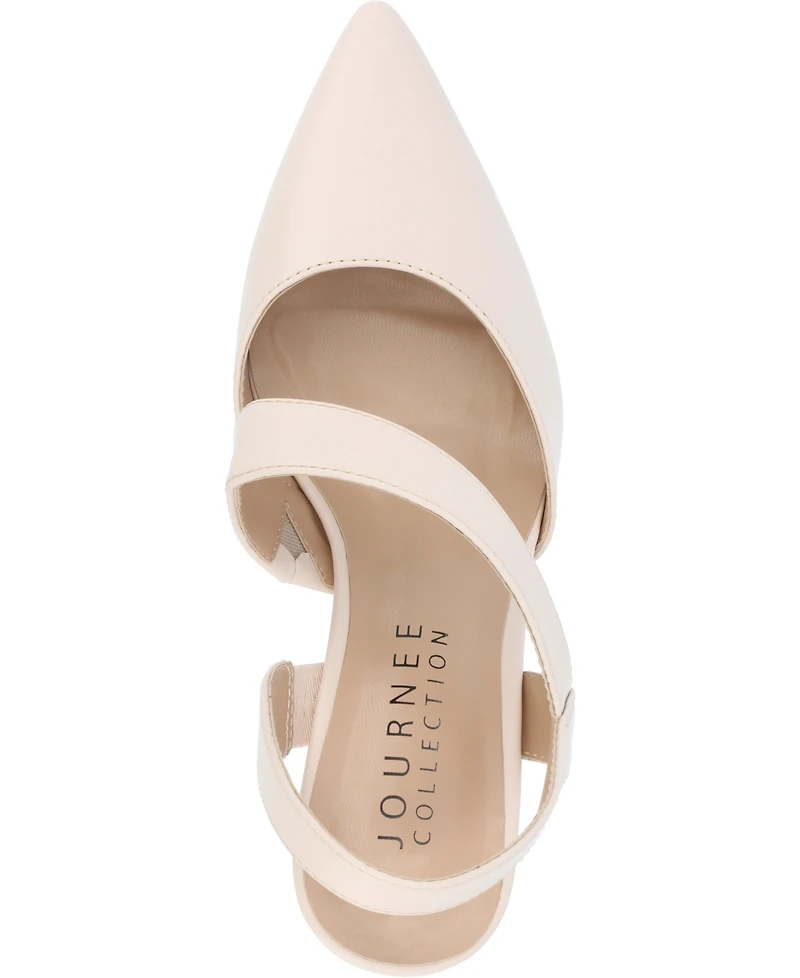 Journee Collection Women's Scarlett Asymmetrical Pointed Toe Pumps