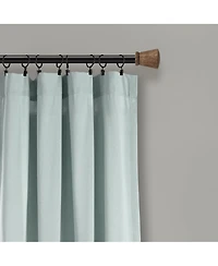 Lush Decor Linen Button Window Curtain - Single Panel Rustic and Modern Farmhouse Curtains