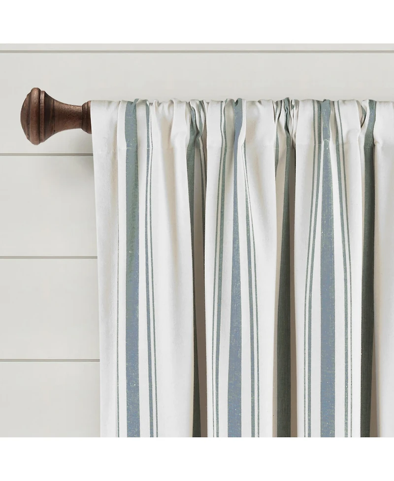 Farmhouse Stripe Yarn Dyed Eco-Friendly Recycled Cotton Window Curtain Panels
