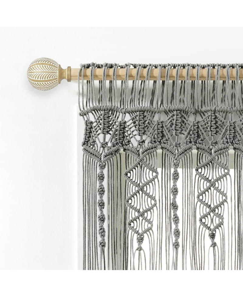 Lush Decor Boho Macrame Textured Cotton Valance/Kitchen Curtain/Wall