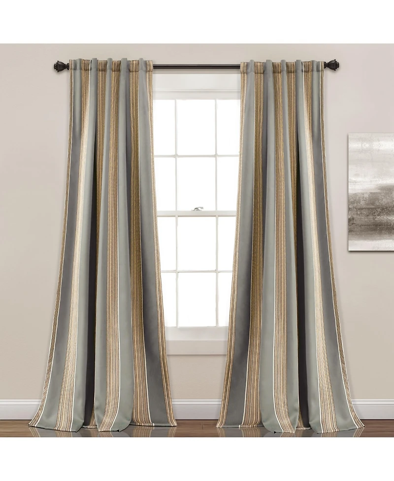 Julia Stripe Light Filtering Window Curtain Panels