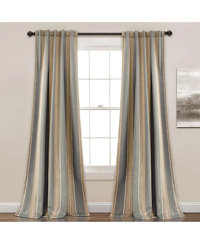 Julia Stripe Light Filtering Window Curtain Panels