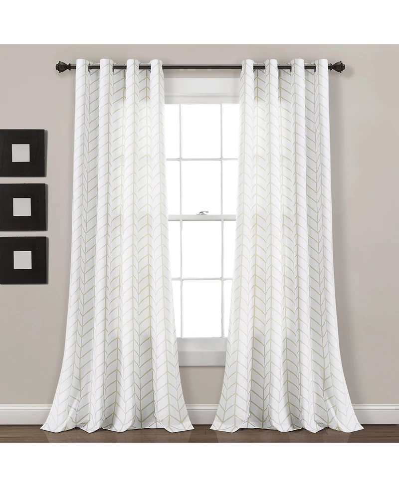 Calia Chevron Geo Window Curtain Panels