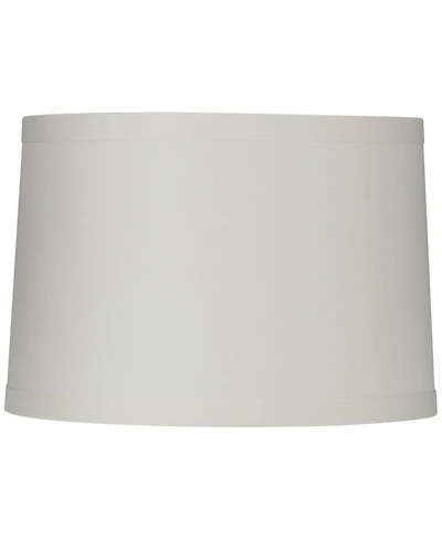 Springcrest Off-White Linen Medium Drum Lamp Shade 15" Top x 16" Bottom x 11" High (Spider) Replacement Harp and Finial